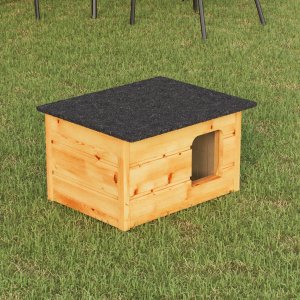 QLS Buda dla kota psa domek ocieplany budka drewniana TIK 57x47 CM (08577) 6