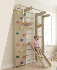 Babygame Drabinka gimnastyczna drewniana + ścianka do wspinaczki Mistrz Max 3