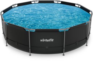 Virtufit Basen ogrodowy stelażowy VirtuFit 366x100 cm z pompą filtrującą antracyt 2