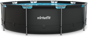 Virtufit Basen ogrodowy stelażowy VirtuFit 366x100 cm z pompą filtrującą antracyt 3
