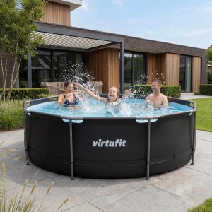 Virtufit Basen ogrodowy stelażowy VirtuFit 366x100 cm z pompą filtrującą antracyt 7