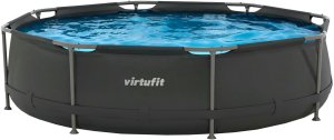 Virtufit Basen ogrodowy stelażowy VirtuFit 305x76 cm z pompą filtrującą antracyt 3