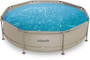 Virtufit Basen ogrodowy stelażowy VirtuFit 305x76 cm z pompą filtrującą beżowy 2