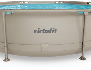 Virtufit Basen ogrodowy stelażowy VirtuFit 305x76 cm z pompą filtrującą beżowy 9