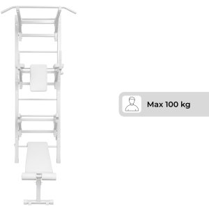 Interplastic Drabinka Gimnastyczna X-Sport Max Z Drążkiem Poręczami i Ławką Do Ćwiczeń 16