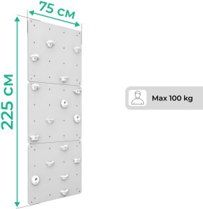 Małpiszon Ścianka wspinaczkowa do pokoju dzieci 225x75 cm drewno sklejka białe uchwyty 4