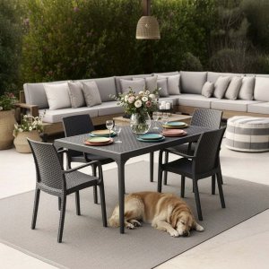 Keter Krzesło ogrodowe Verona Armchair czarny 8003723491935 8003723491935 3