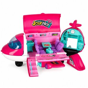 LeanToys Samolot pasażerski dla lalek rozkładany 2w1 lalka akcesoria różowy EDUKAMP (29593) 2