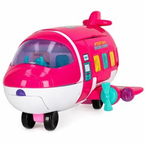 LeanToys Samolot pasażerski dla lalek rozkładany 2w1 lalka akcesoria różowy EDUKAMP (29593) 3
