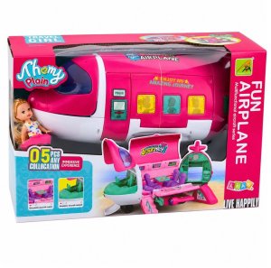 LeanToys Samolot pasażerski dla lalek rozkładany 2w1 lalka akcesoria różowy EDUKAMP (29593) 6