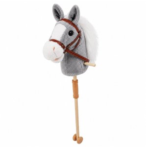 LeanToys Hobby Horse Koń Na Kiju Głowa Konia Dźwięki Galopu Rżenia Szary 100 cm EDUKAMP (30981) 2