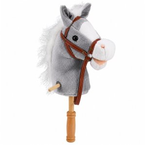 LeanToys Hobby Horse Koń Na Kiju Głowa Konia Dźwięki Galopu Rżenia Szary 100 cm EDUKAMP (30981) 4