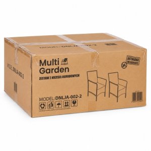 Majowo Zestaw 2x fotel ogrodowy z poduszką komplet krzeseł na balkon taras ogród brązowy MultiGarden EDUKAMP (5361) 9