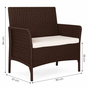 Ambiance Sofa ogrodowa dwuosobowa z poduszką ławka na balkon taras ogród brązowa MultiGarden EDUKAMP (5362) 10