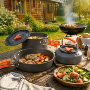 Gockowiak Zestaw garnków turystycznych SKU 511 garnek patelnia czajnik camping 2