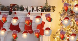 Lampki choinkowe Nexos Świąteczny łańcuch świetlny na baterie 1,65 m, 10 diod LED dekoracja lampki 2