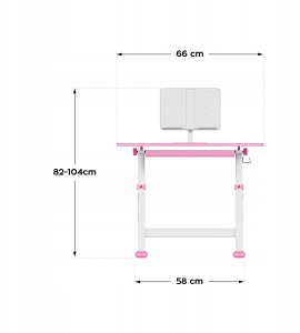 MarkAdler Biurko dziecięce regulowane Study 3.0 Pink 66 cm (MA-STUDY 3.0 PINK) 9