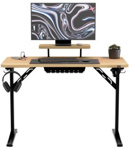 Biurko Costway Komputerowe z półką Leader 5.1 Oak 115 cm (MA-LEADER 5.1 OAK) 14