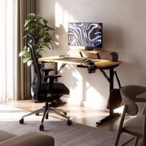 Biurko Costway Komputerowe z półką Leader 5.1 Oak 115 cm (MA-LEADER 5.1 OAK) 15