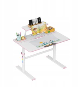 MarkAdler Biurko dziecięce regulowane Study 3.7 Pink 90 cm (MA-STUDY 3.7 PINK) 2