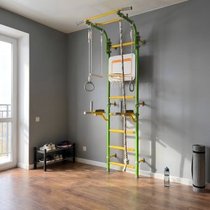 Małpiszon Drabinka gimnastyczna NEXT 1 MAX | jasnozielona, regulowany drążek + materac 7