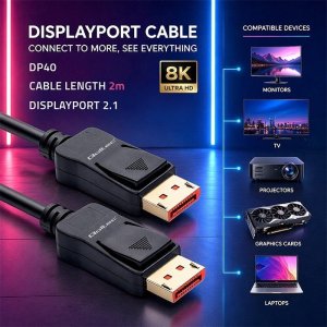 Qoltec Kabel DisplayPort M/M v2.1 | 40G | 2m (52732) 2