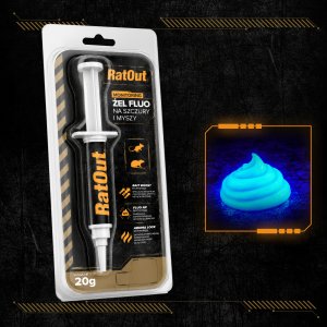 RatOut Przynęta Wabik Żel Wabiący Fluo na Szczury Myszy Kuny Gryzonie Środek Preparat do Wabienia Gryzoni Fluorescencyjny 20g 2