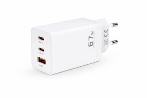 Ładowarka voltage Sieciowa GaN Charger 67W PD 3.0 QC 3.0 USB-A 2x USB-C biała (VEAGaN67AC2WE) 2