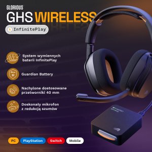 Słuchawki Glorious GHS Wireless InfinitePlay Czarne (GLO-A-5-PC-BLK) 3