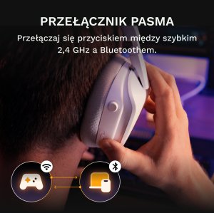 Słuchawki Glorious GHS Wireless InfinitePlay Białe (GLO-A-5-PC-WHT) 8