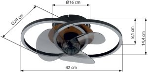 Wentylator Globe Sufitowy LED 24W Karen 03661 Globo 9