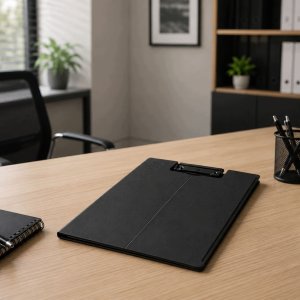 Lean Podkładka Deska Z Okładką Metalowy Klip A4 Plastikowa Biurowa Czarny 2