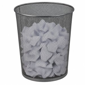 Lean Kosz na śmieci biurowy metalowy siatka okrągły srebrny 19 L 2