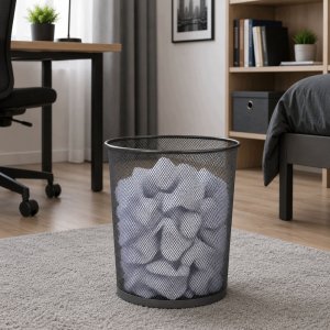 Lean Kosz na śmieci biurowy metalowy siatka okrągły srebrny 19 L 4