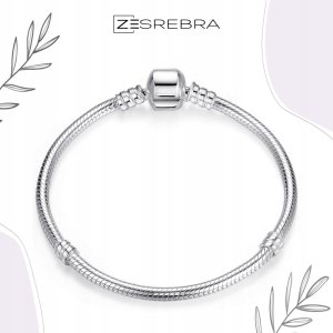 Ivybands Bransoletka modułowa do charms beads srebro pr 925 5mm srebrna 10