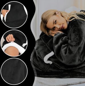 Colour Pleasure Bluza koc oversize ciepła gruba XXL kocobluza szlafrok duża gramatura 810g 14