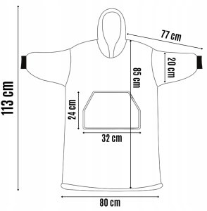 Colour Pleasure Bluza koc oversize ciepła gruba XXL kocobluza szlafrok duża gramatura 810g 15