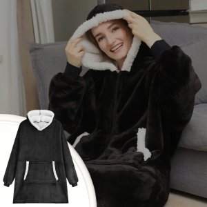 Colour Pleasure Bluza koc oversize ciepła gruba XXL kocobluza szlafrok duża gramatura 810g 8