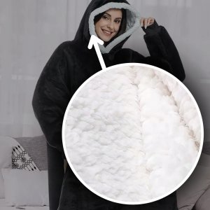 Colour Pleasure Bluza koc oversize ciepła gruba XXL kocobluza szlafrok duża gramatura 810g 10