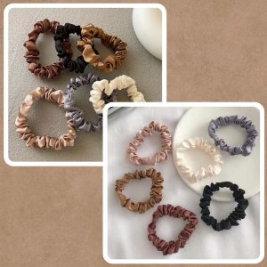 WTM GUMKI DO WŁOSÓW MINI SCRUNCHIES 6 SZT GUMKA ZESTAW FROTKI KUCYKI gumeczki 15