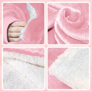 Colour Pleasure Ciepła bluza kocobluza XXL koc oversize 2w1 gruba długa futrzak z kapturem 8