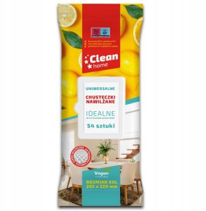 Clean & Clear Uniwersalne chusteczki nawilżane Clean Home 54 szt. z klapką cytrynowe 2