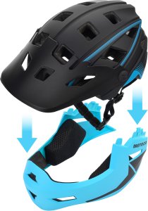 Meteor Kask rowerowy full-face Hydra L 58-61 cm czarny/niebieski (17899) 3
