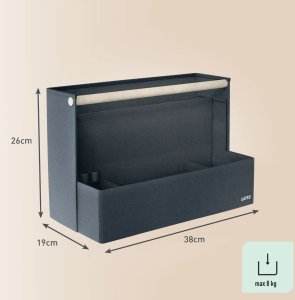 Leitz Fabric Portable Desk Organiser with Handle, Fabric, Dark Grey, 8 kg, 380 mm, 190 mm, 260 mm (61970089) 5