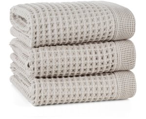 Eurofirany Ręcznik bawełniany MELO 70x140 srebrny gofrowany 400 g/m2 2