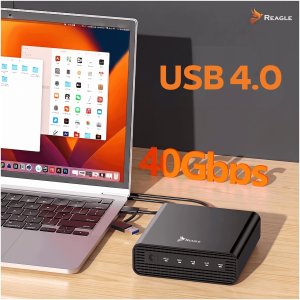Kieszeń Reagle Na 4 dyski SSD M.2 NVME 40Gbps obudowa M2 wentylator macierz RAID 2