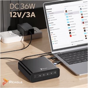 Kieszeń Reagle Na 4 dyski SSD M.2 NVME 40Gbps obudowa M2 wentylator macierz RAID 3