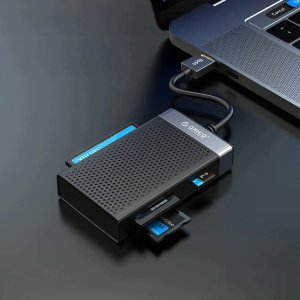 Czytnik Orico Czytnik kart pamięci CL4D-A3 USB-A 3.0 SD microSD CF MS 5 Gb/s - czarno-srebrny (6942227181084) 4