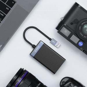 Czytnik Orico Czytnik kart pamięci CL4D-A3 USB-A 3.0 SD microSD CF MS 5 Gb/s - czarno-srebrny (6942227181084) 6