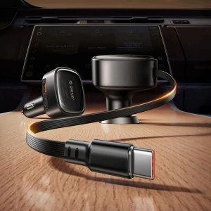 Ładowarka Orico Samochodowa FC-66-1A2C 66W z wbudowanym zwijanym kablem USB-C - czarna (6942886200379) 3
